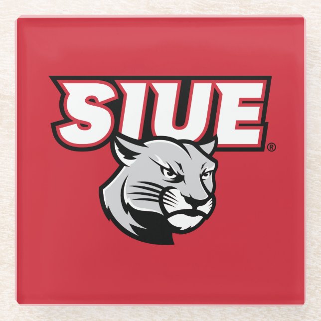 SIUE Cougars Glass Coaster (Front)