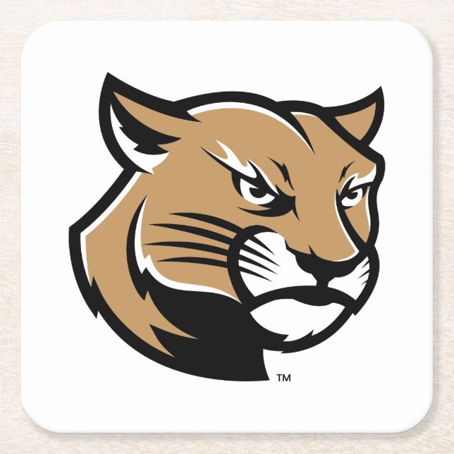 SIUE Cougars Square Paper Coaster (Front)