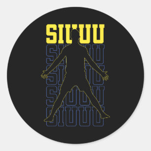 Siuuu Funny Soccer Football Boys Men Women Soccer Classic Round Sticker