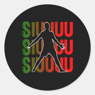 Siuuu Funny Soccer Footbyll Boys Men Women Soccer Classic Round Sticker