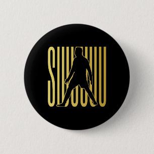 Siuuuu Funny Soccer Present For Soccer Lovers Fan 6 Cm Round Badge