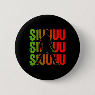 Siuuuu Funny Soccer Present For Soccer Lovers Fan 6 Cm Round Badge