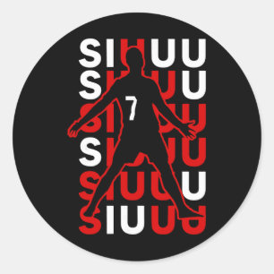 Siuuuu Funny Soccer Present For Soccer Lovers Fan Classic Round Sticker