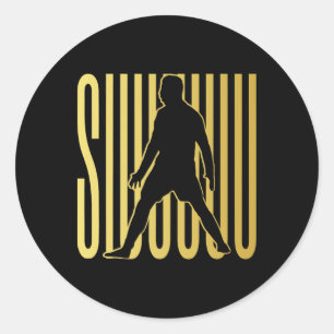 Siuuuu Funny Soccer Present For Soccer Lovers Fan  Classic Round Sticker
