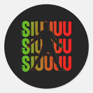 Siuuuu Funny Soccer Present For Soccer Lovers Fan Classic Round Sticker