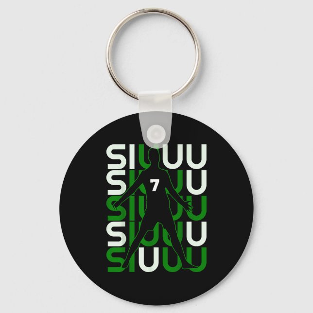 Siuuuu Funny Soccer Present For Soccer Lovers Fan  Key Ring (Front)