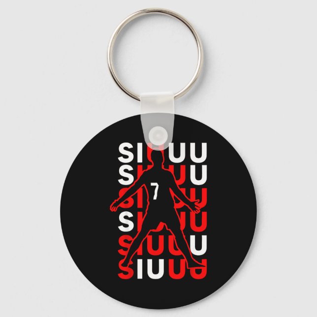 Siuuuu Funny Soccer Present For Soccer Lovers Fan  Key Ring (Front)