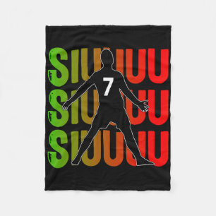 Siuuuu Funny Soccer Present For Soccer Lovers Fans Fleece Blanket