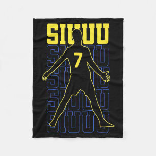 Siuuuu Funny Soccer Present For Soccer Lovers Fans Fleece Blanket