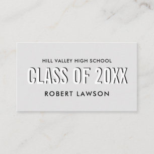 Sivler Grey  Class Graduation Name Social Icon Business Card