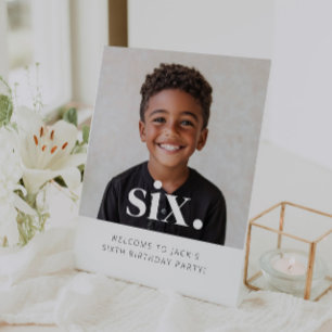 SIX - 6th Birthday Photo Welcome Sign