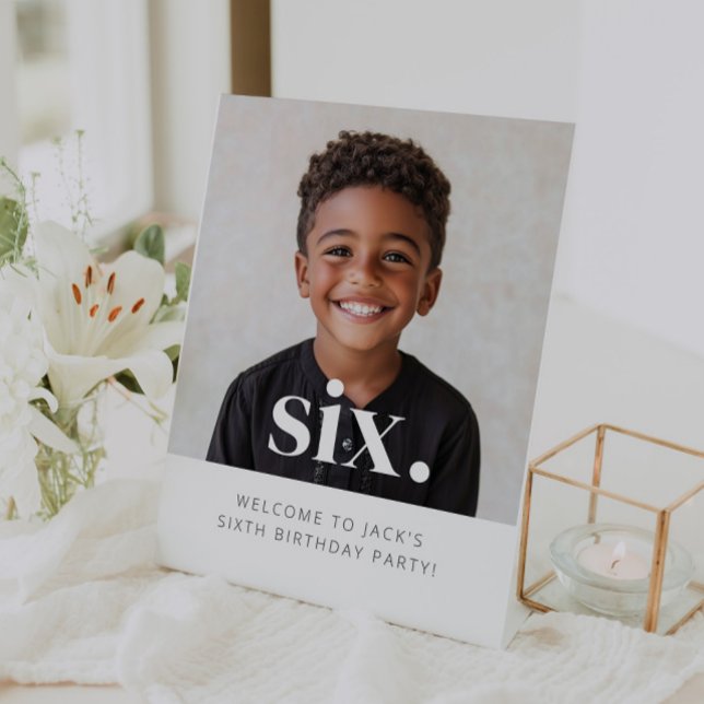 SIX - 6th Birthday Photo Welcome Sign (Creator Uploaded)