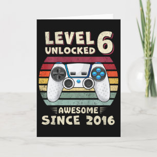 Six 6yr Bday Son Boy Funny Gamer 6th 6 Years Old B Card