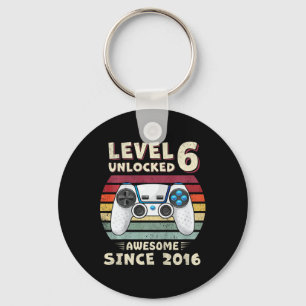 Six 6yr Bday Son Boy Funny Gamer 6th 6 Years Old B Key Ring