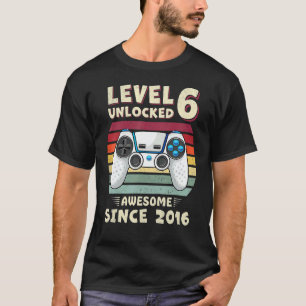 Six 6yr BDay Son Boy  Gamer 6th 6 Years Old Birthd T-Shirt
