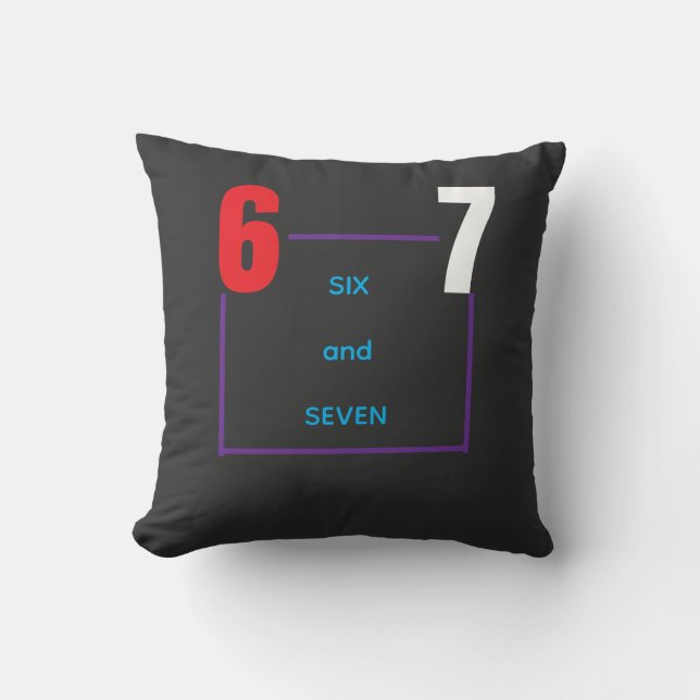 Six and Seven – Trendy Minimal Number Design Cushion (Front)