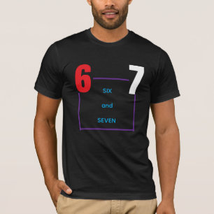 Six and Seven – Trendy Minimal Number Design T-Shirt