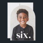 Six Arched Photo 6th Birthday Invitation<br><div class="desc">Celebrate your child's special day with this boho-modern arch-shaped invitation! Featuring your little one’s photo and age in bold typography on the front,  plus stylish minimalist details on the back,  this design is perfect for a chic and memorable party.</div>