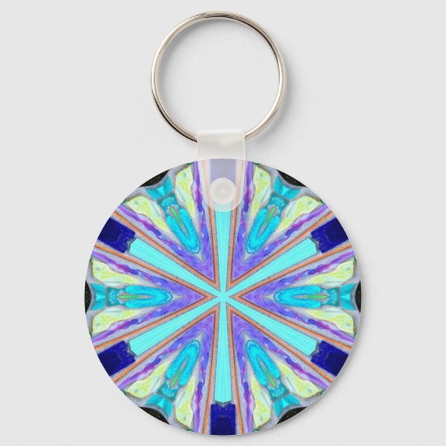 six-arm blue star keychain (Front)