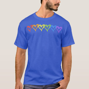 Six Beautiful Hearts LGBTQ Ally and Gay Pride T-Sh T-Shirt