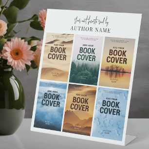 Six Book Covers Minimalist Meet the Author Event Pedestal Sign