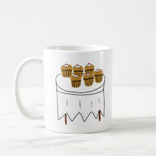 Six Cherry Cupcakes Hand Drawn Dessert Coffee Mug