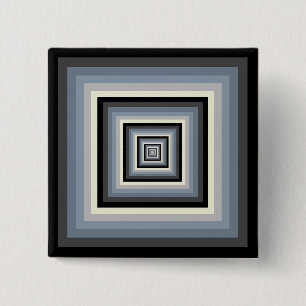 Six Colour Black an Greys Mix of Nested Squares 15 Cm Square Badge