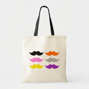 Six Coloured Moustaches Moustaches Tote Bag