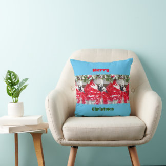 Six Darling Pandas at Christmas Cushion