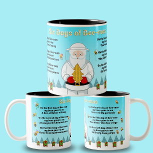 Six Days of Bee-Mas Merry Christmas to an Amazing  Two-Tone Coffee Mug