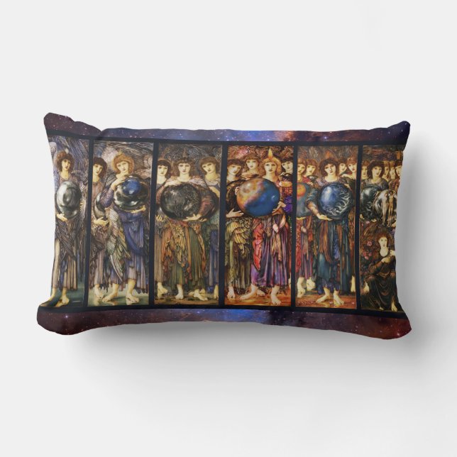 SIX DAYS OF CREATION ANGELS by Edward Burne Jones  Lumbar Cushion (Front)