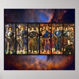 SIX DAYS OF CREATION ANGELS by Edward Burne Jones, Poster
