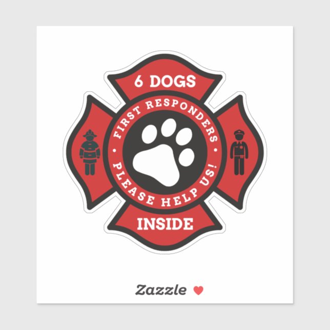 Six Dogs Inside Pet Alert Save Us For Fire (Sheet)