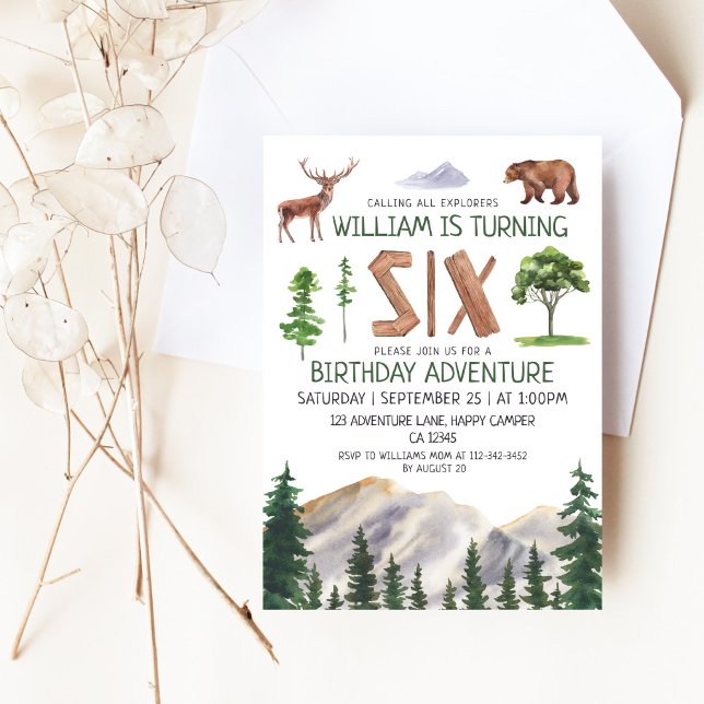 Six Explorer Boy Birthday  Invitation (Creator Uploaded)