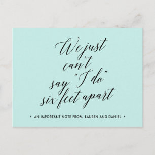 Six Feet Apart Change of Plans Postponed Cancelled Announcement Postcard