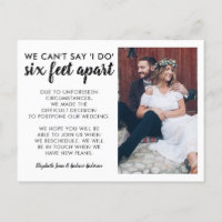 Six Feet Apart Change Plan Photo Wedding Postponed