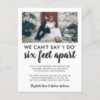 Six Feet Apart Postponed Change Date Photo Wedding