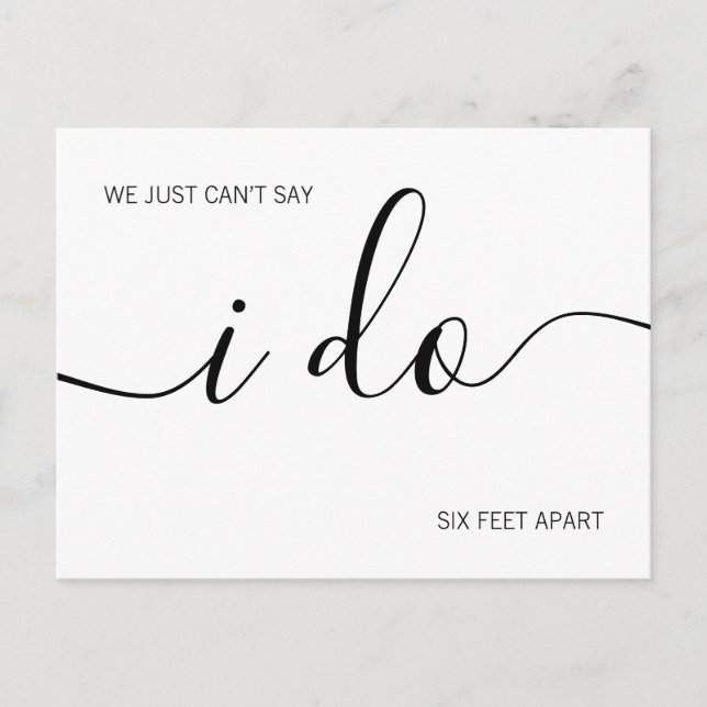 Six Feet Apart Social Disancing Save the Date Announcement Postcard (Front)