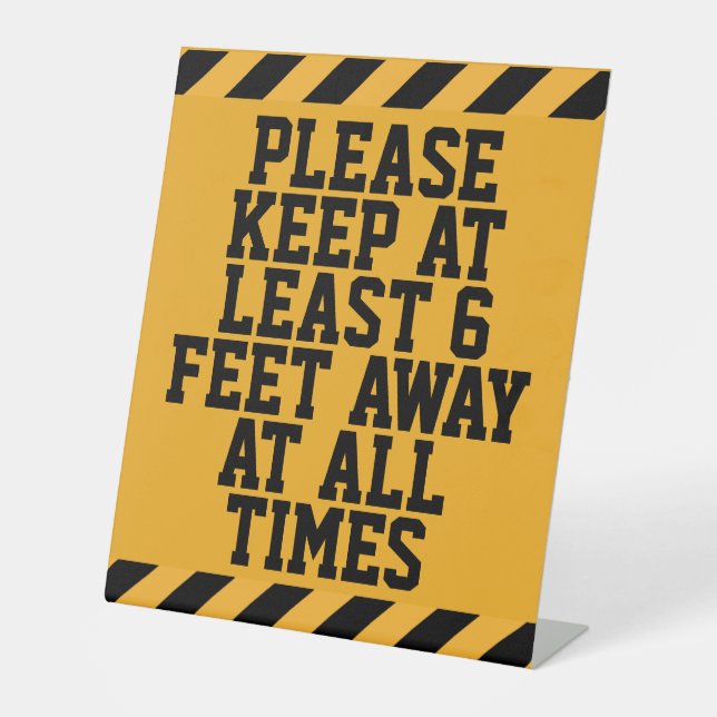 Six Feet Social Distancing Pedestal Sign (Front)