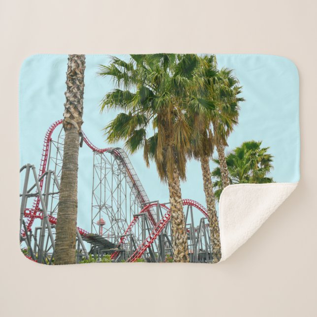 Six Flags Magic Mountain Sherpa Blanket (Front (Horizontal))