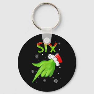 Six Funny Six Seven 6 7 Meme Santa Christmas Xmas  Key Ring