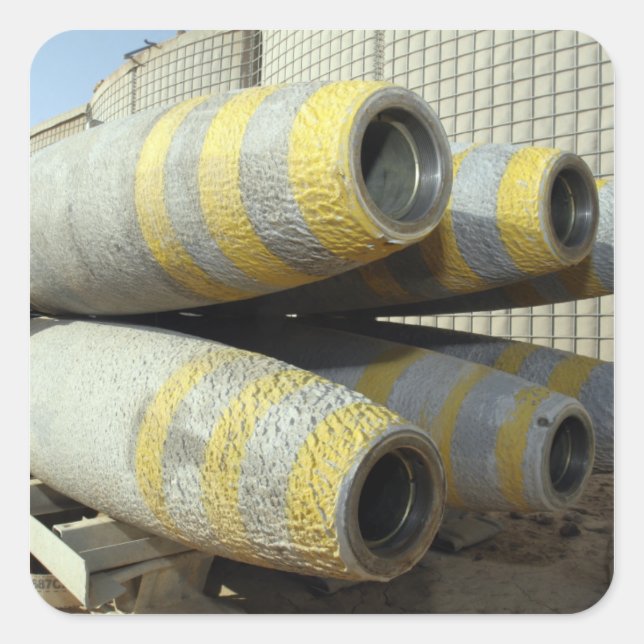 Six GBU-12 bombs sit in a rack Square Sticker (Front)