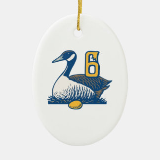 Six Geese a-Laying Ceramic Ornament