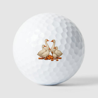 Six Geese A-Laying Cut-Out Stencil-Style 2 Golf Balls