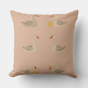 Six Geese A-Laying Mid-Century Retro Cut-Out 1 Cushion