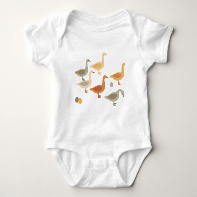 Six Geese Laying Cut Out Baby Bodysuit (Front)