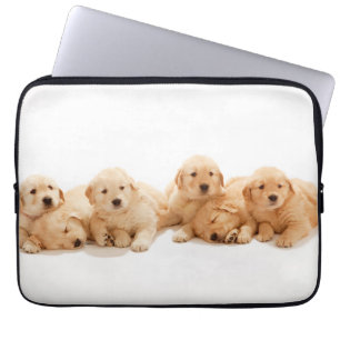 Six Golden Retriever Puppies Laptop Sleeve