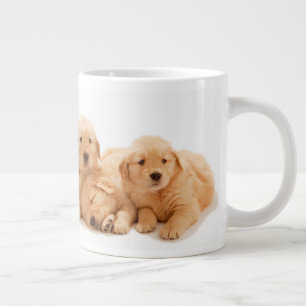Six Golden Retriever Puppies Large Coffee Mug