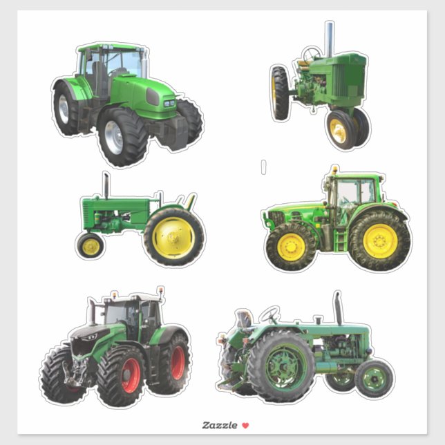 Six Green Tractors (Sheet)