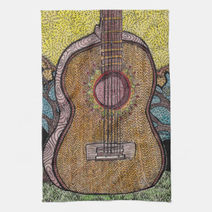 #Six Guitar Dish Towel Design